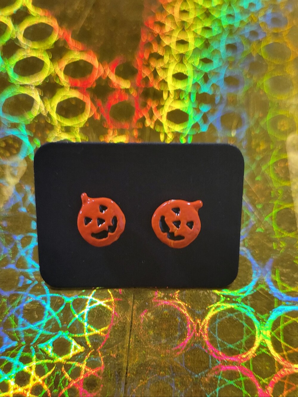 Orange Pumpkin Stud Earrings for Kids - Seasonal Halloween Accessory